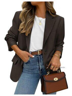ZESICA Women's Business Casual Lapel Suit Jacket Blazers